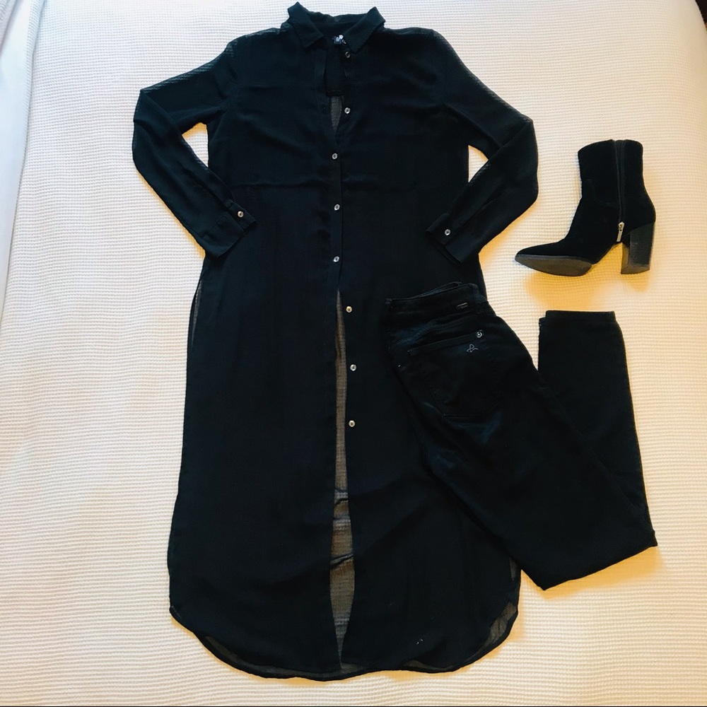 Sheer black tunic